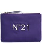 No21 Logo Clutch, Women's, Pink/purple