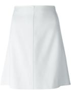 Courrèges Contrasting Panel Skirt, Women's, Size: 36, White, Calf Leather/viscose/spandex/elastane/polyester