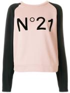 No21 Logo Contrast Sweatshirt - Nude & Neutrals