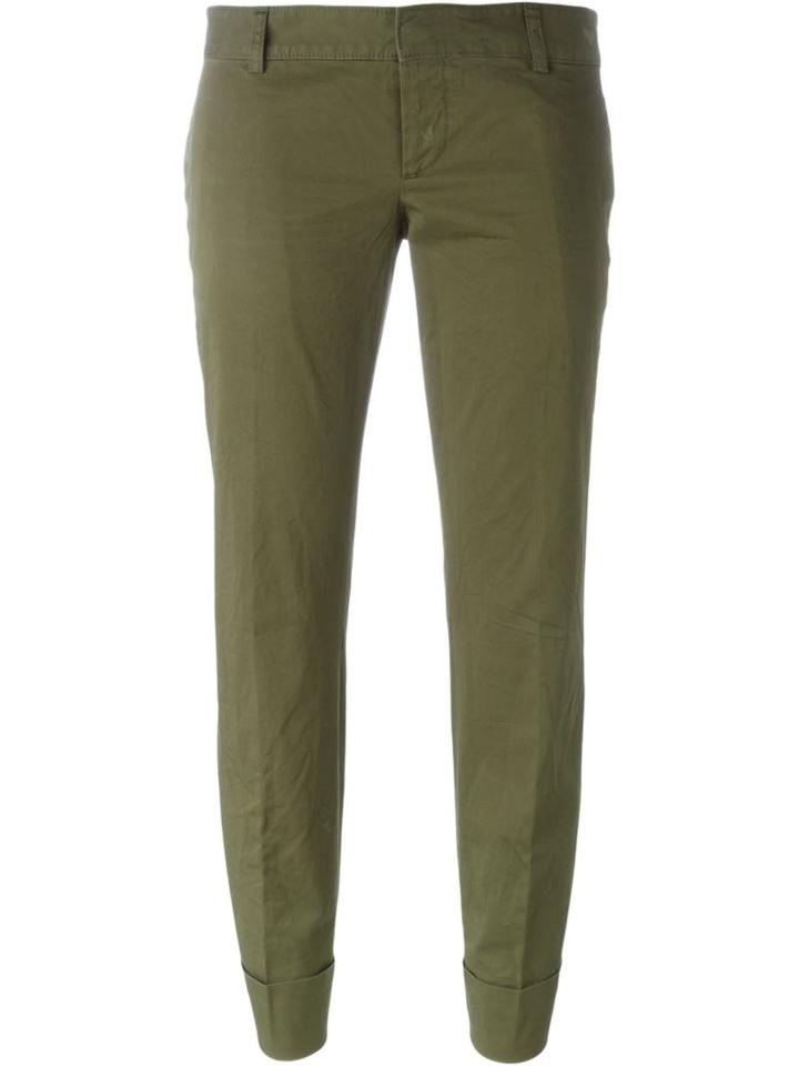 Dsquared2 Slim Cropped Trousers, Women's, Size: 42, Green, Cotton