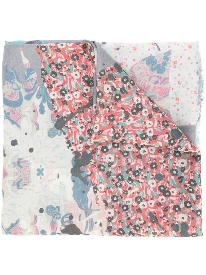 Zadig & Voltaire Maxi Patchwork Scarf, Women's, Grey, Modal