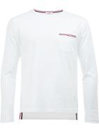 Thom Browne Long Sleeve T-shirt, Men's, Size: 4, White, Cotton