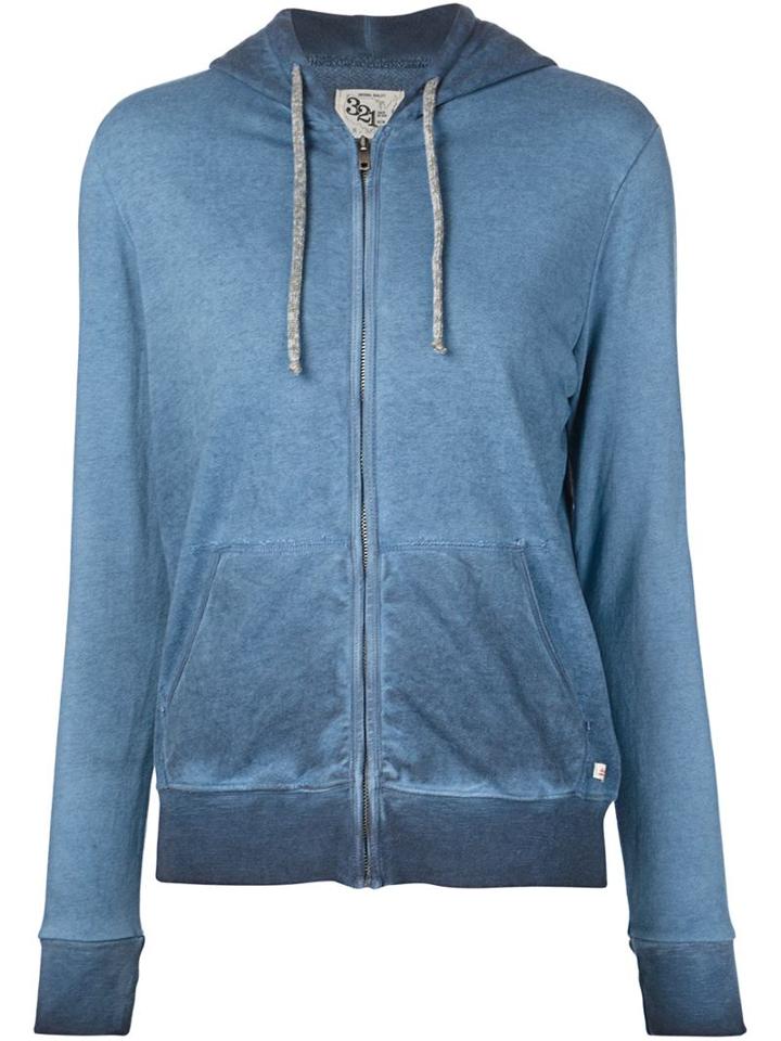 321 Washed Effect Hoodie, Women's, Size: Medium, Blue, Cotton/polyester