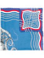 Gucci Tiger's Head Print Scarf - Blue