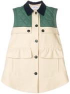 Carven Quilted Sleeveless Jacket - Nude & Neutrals
