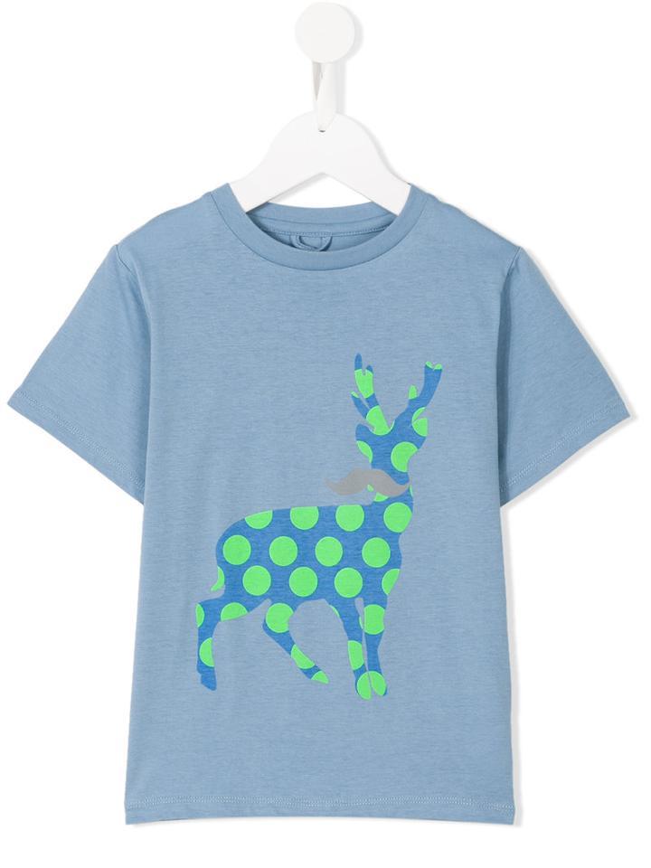 Stella Mccartney Kids Deer Logo Print Chuckle T-shirt, Girl's, Size: 8 Yrs, Blue