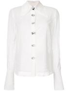 A.w.a.k.e. Sheer Extended Collar Shirt - White
