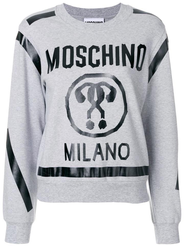 Moschino Cropped Question Mark Sweatshirt - Grey