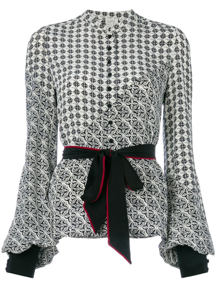 Talitha Printed Belt Blouse - Black