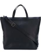 Isaac Reina Classic Zip Tote, Adult Unisex, Blue, Calf Leather