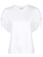 3.1 Phillip Lim Short Gathered Sleeve T-shirt - White