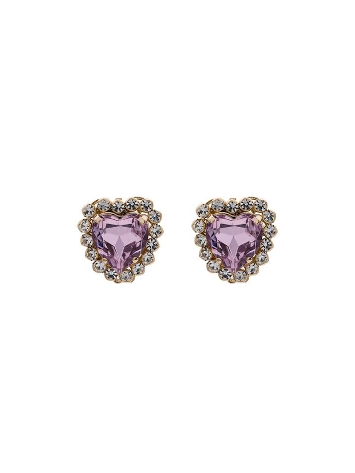 Anton Heunis Pink Heart Crystal Earrings