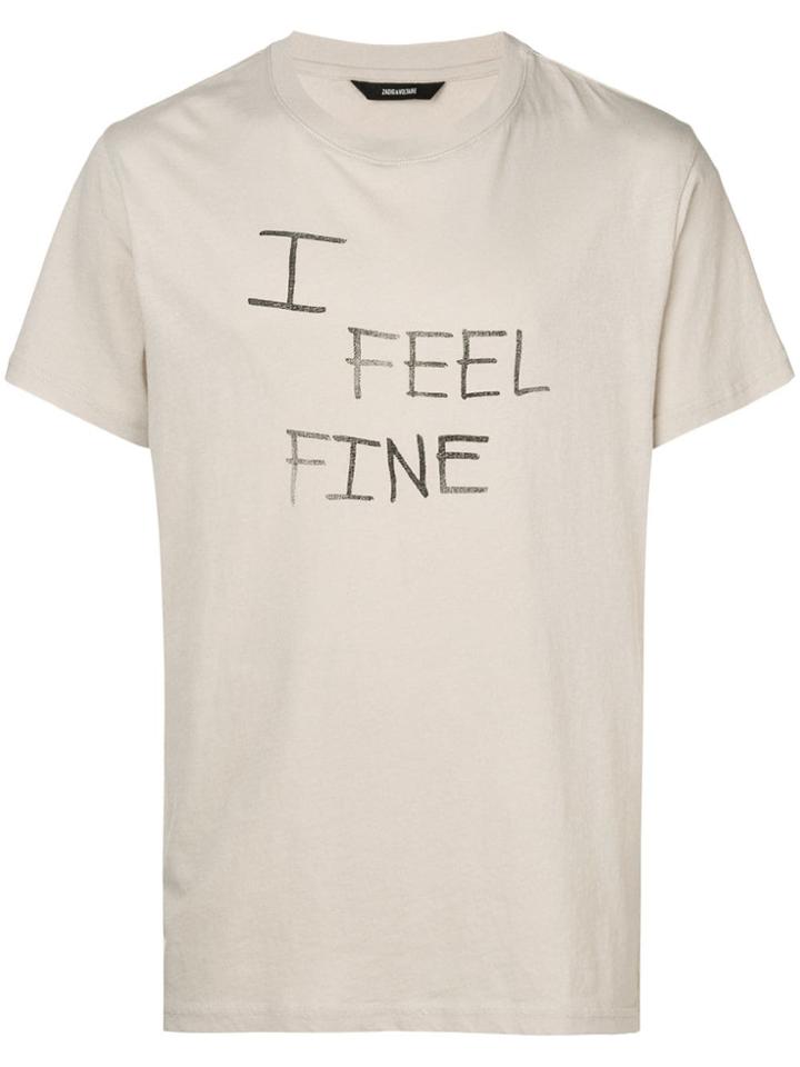 Zadig & Voltaire 'i Feel Fine' Printed T-shirt - Neutrals
