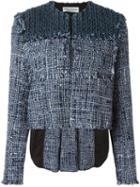 Sonia Rykiel Woven Cropped Jacket, Women's, Size: 36, Blue, Cotton/linen/flax/polyamide/silk