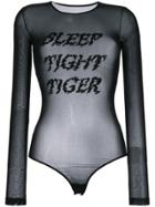 Mm6 Maison Margiela Sleep Tight Tiger Bodysuit - Black