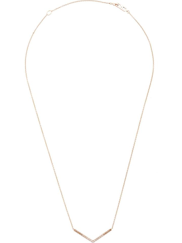 Eva Fehren 14kt Rose Gold V Diamond Necklace
