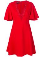 Giambattista Valli Dress With Scalloped Lace Neckline - Red