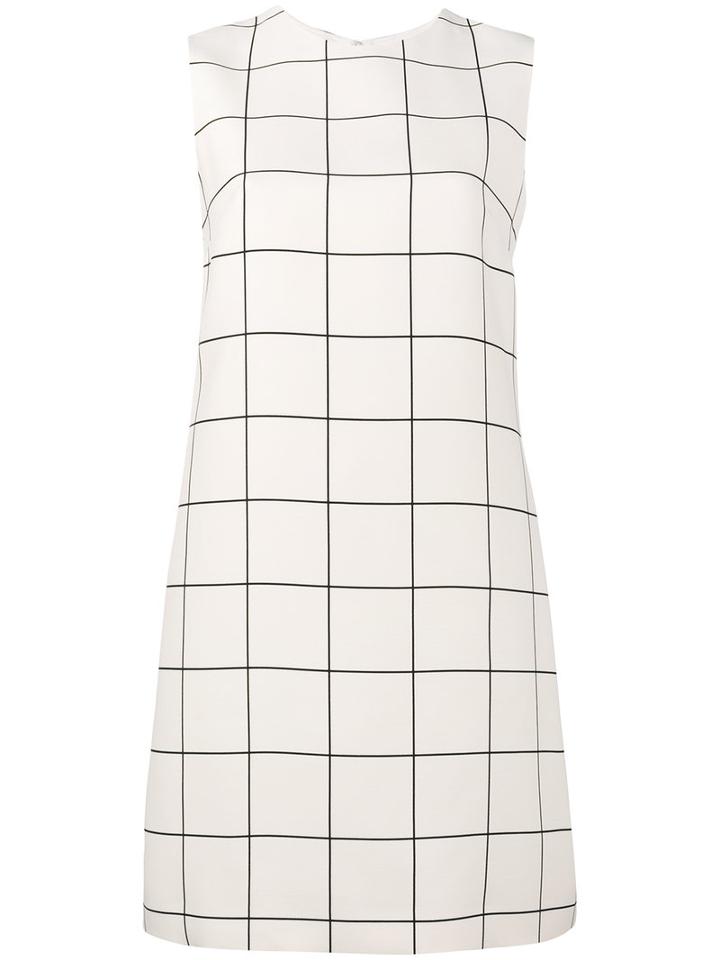 Valentino - Checked Dress - Women - Silk/virgin Wool - 44, White, Silk/virgin Wool