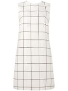 Valentino - Checked Dress - Women - Silk/virgin Wool - 44, White, Silk/virgin Wool