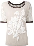 Twin-set - Contrast Panel Knitted Top - Women - Cotton - L, Nude/neutrals, Cotton