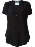 Moschino V-neck Top, Women's, Size: 40, Black, Silk