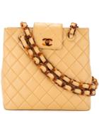 Chanel Vintage Cc Logo Chain Shoulder Bag - Brown