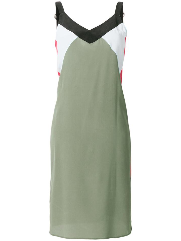 Equipment Colour-block Fitted Dress - Green