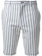 Guild Prime - Striped Knee Length Shorts - Men - Polyester/polyurethane/rayon - 1, White, Polyester/polyurethane/rayon