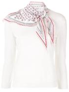 Philosophy Di Lorenzo Serafini Printed Neckerchief Detail Top - White