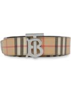 Burberry Reversible Monogram Motif Vintage Check Belt - Neutrals