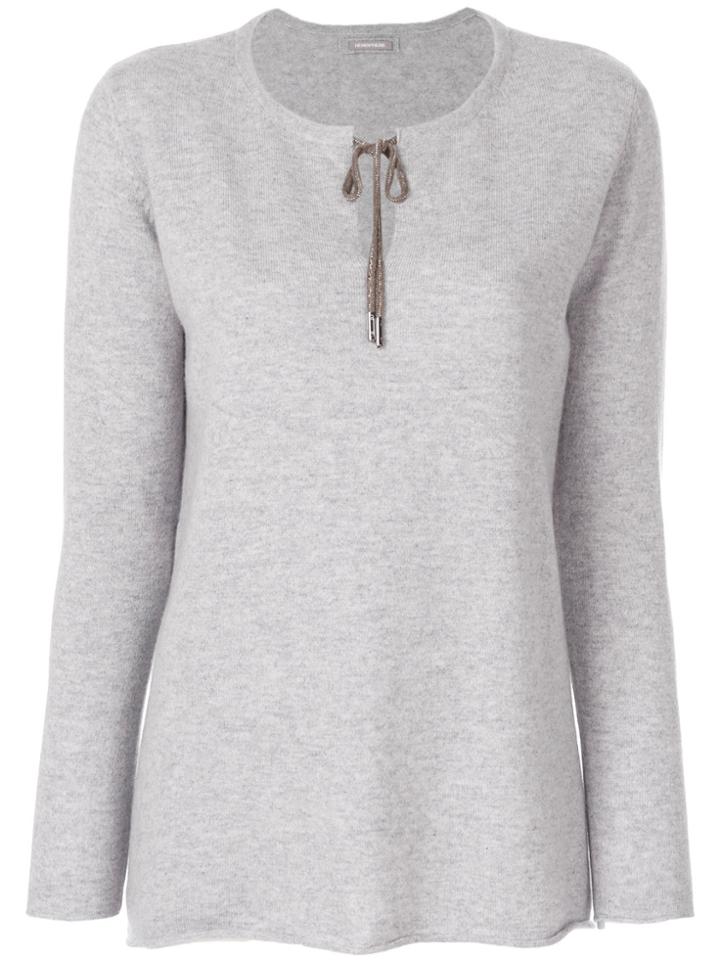 Hemisphere Drawstring Neck Top - Grey