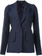 Maison Margiela Pleated Sleeve Blazer, Women's, Size: 44, Blue, Cotton/viscose/virgin Wool