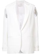Dion Lee Oversized Cut Out Blazer, Women's, Size: 10, White, Viscose