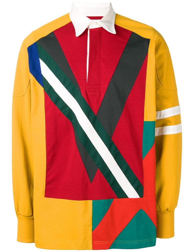 Facetasm Oversized Colour Block Polo Shirt - Yellow