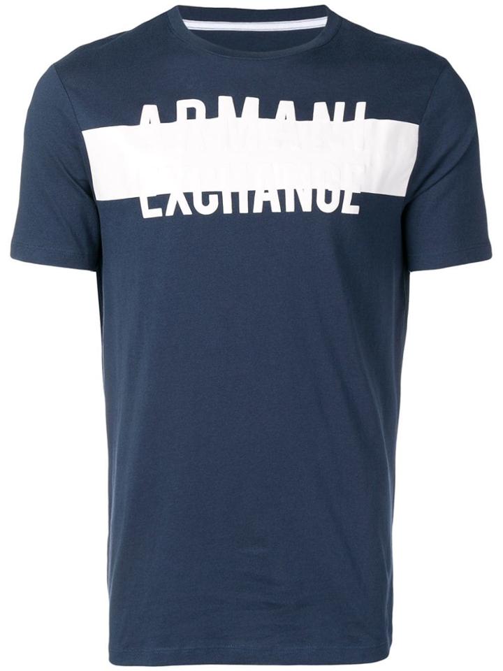 Armani Exchange Logo Print T-shirt - Blue
