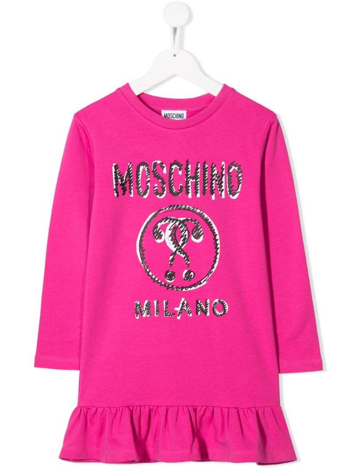 Moschino Kids Teen Marker Logo Jumper Dress - Pink