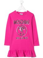 Moschino Kids Teen Marker Logo Jumper Dress - Pink