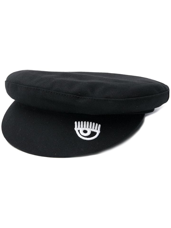 Chiara Ferragni Signature Wink Baker Boy Hat - Black