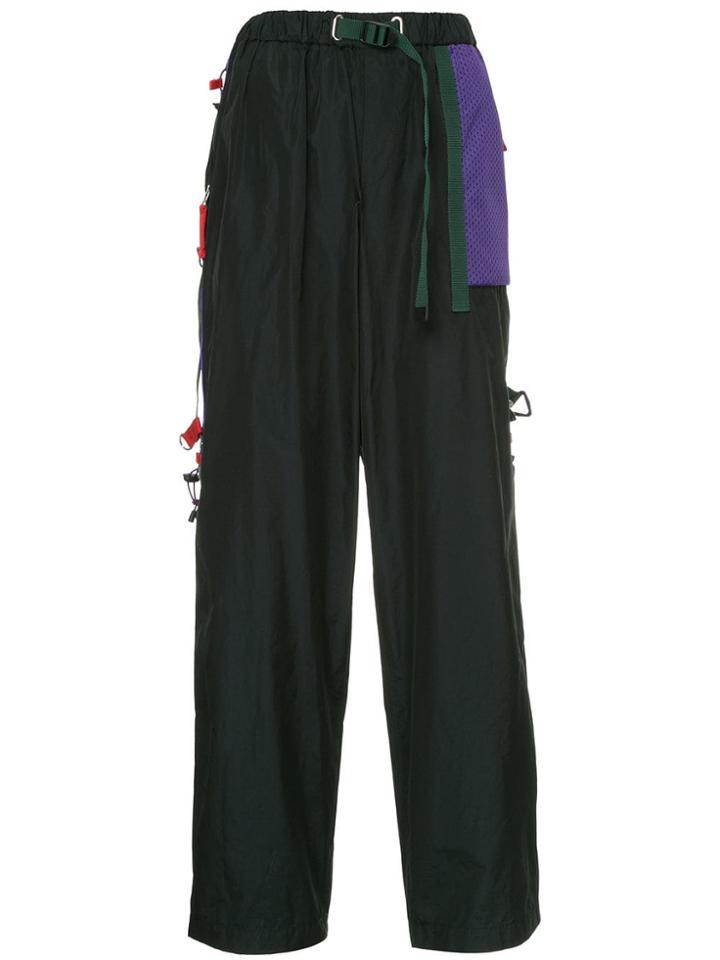 Kolor Contrast Mesh Pocket Track Pants - Black