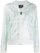 Plein Sport Logo Print Zipped Jacket - White