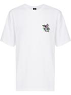 Stussy Floral Embroidery T-shirt, Men's, Size: Xl, White, Cotton