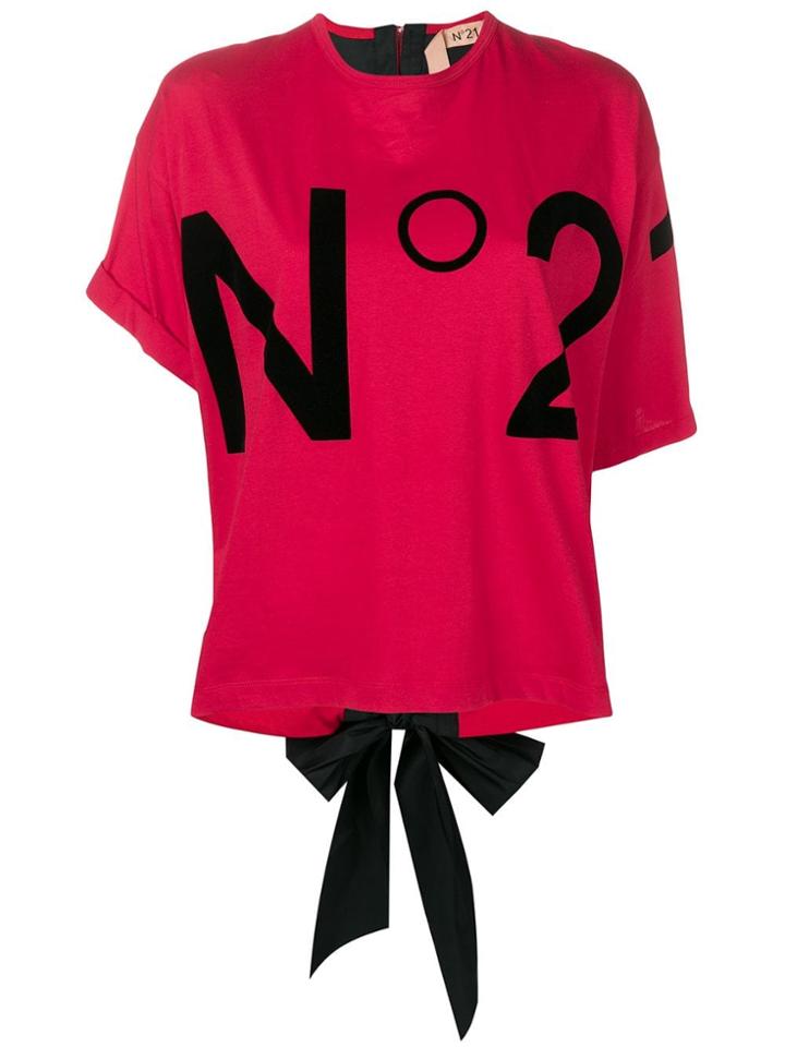 Nº21 Logo Bow Tie T-shirt - Red