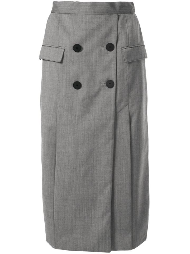 Camilla And Marc Karine Button Detail Skirt - Grey