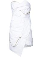 Alexandre Vauthier - Bustier Mini Dress - Women - Cotton - 38, White, Cotton