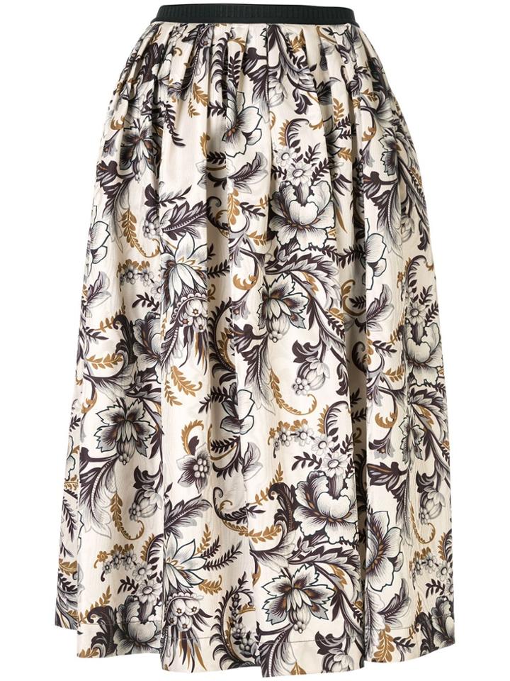 Antonio Marras Floral-print Flared Skirt - Neutrals