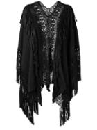 Ralph Lauren Collection Fringed Loose-fit Cardigan, Women's, Size: Medium/large, Black, Silk