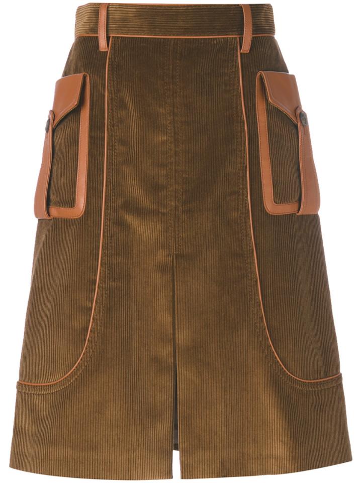 Prada Cord Textured Skirt - Brown