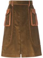 Prada Cord Textured Skirt - Brown