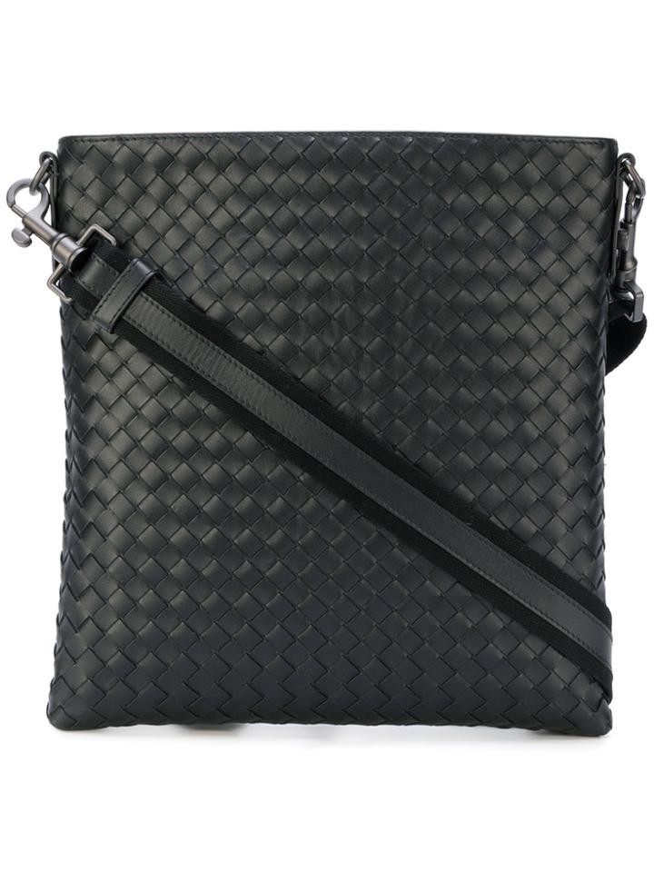 Bottega Veneta Intrecciato Messenger Bag - Black