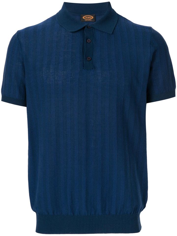 Tod's Textured Polo Shirt - Blue